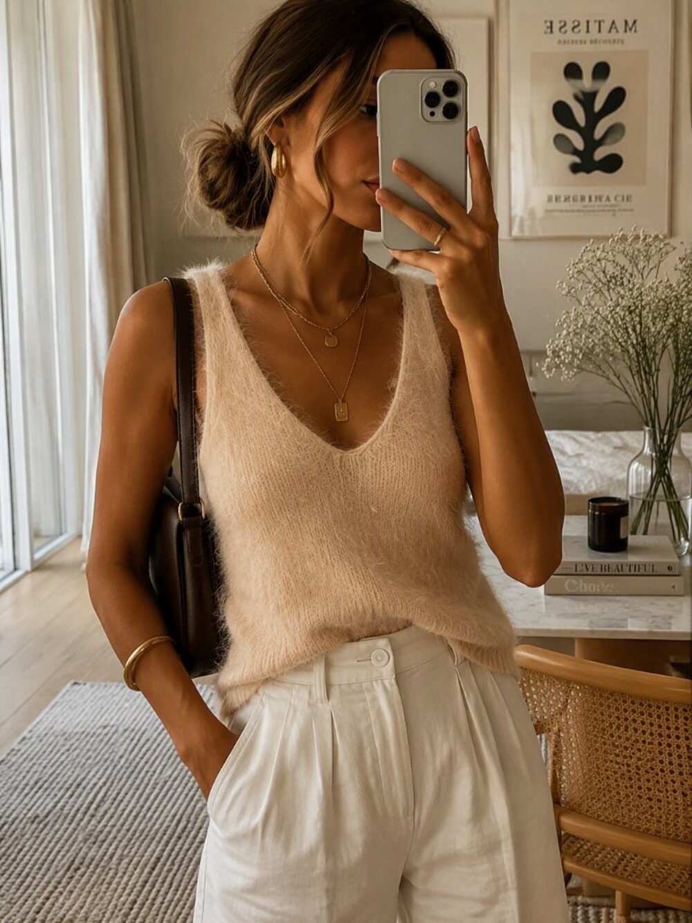513 - Brave Soul Fuzzy Knit Tank Top Large | Soft Girl Coquette cami